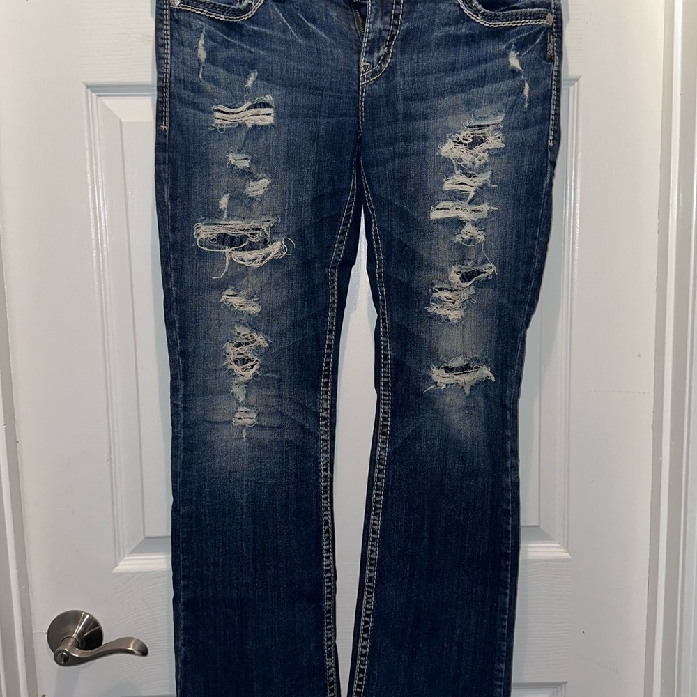 Distressed Blue Women's Jeans